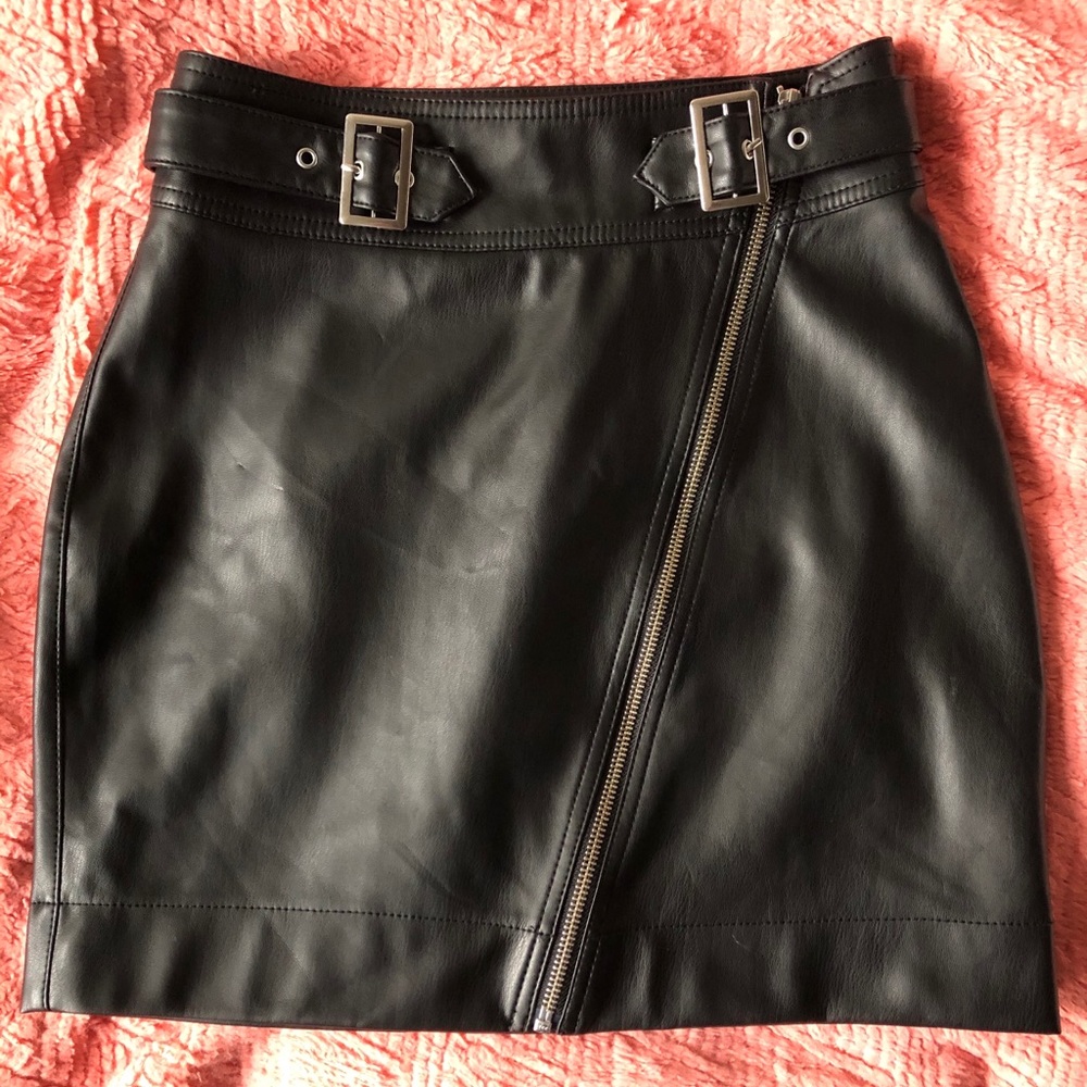 Urban outfitters black leather mini skirt